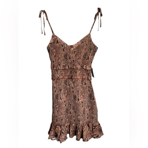 Express animal print smocked mini sundress small resort wear, beach, cruise - Picture 7 of 7